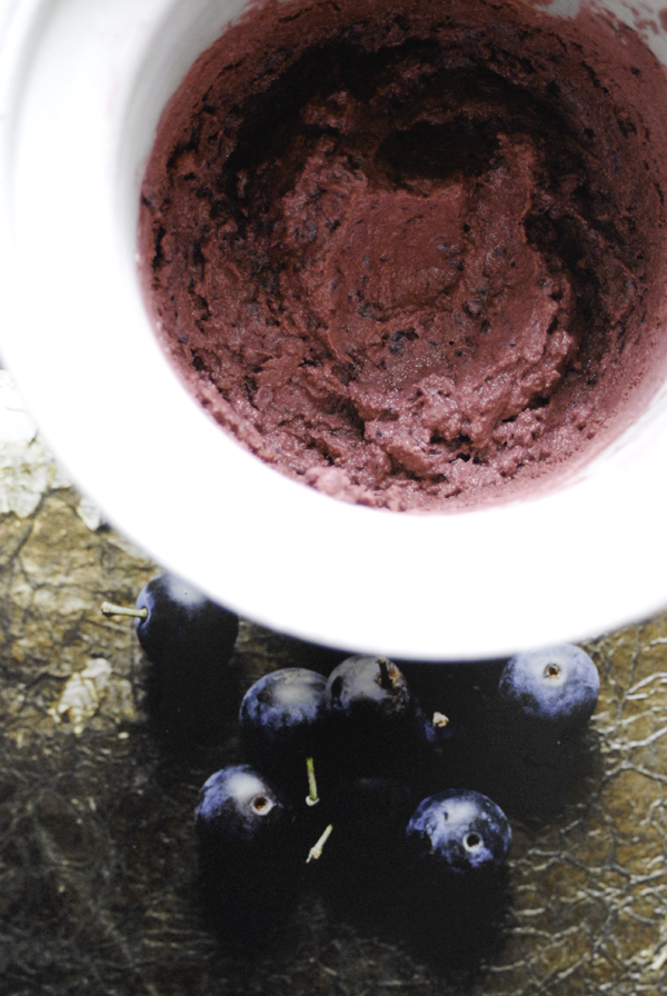 Blueberry & White Mulberry Ice Cream with Cacao Nibs