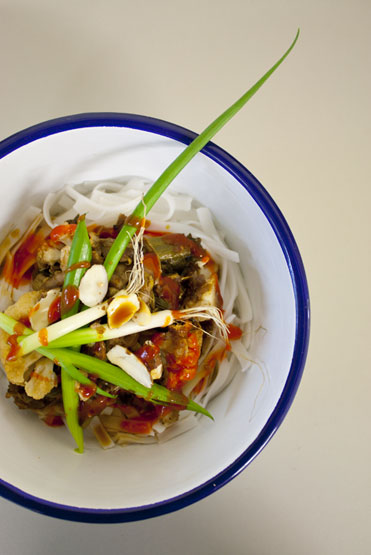 Rice Noodles with Tamarind and Chai Spiced Wombok