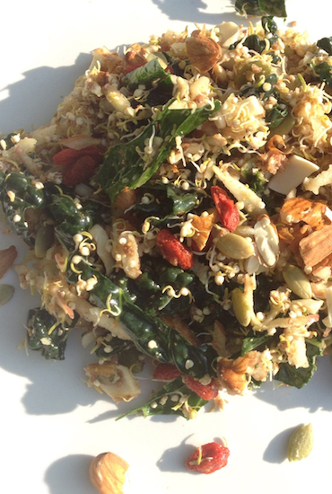 Spicy Sprouted Quinoa, Apple & Kale Salad