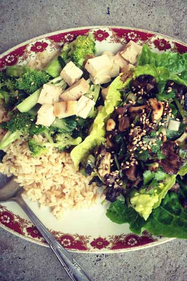 Asian Greens with Fragrant Rice & Tofu